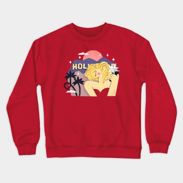 Marylin Monroe's selfie Crewneck Sweatshirt by Living in Patterns by Laura